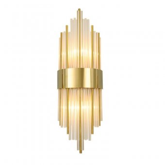 Aplica de Perete, Flippy, pentru Interior, din Otel Inoxidabil si Sticla, 40 x 16 cm, LED, Auriu