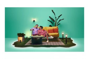 Banda LED inteligenta de exterior WiZ, 2700-5000K (RGB), 24W, adaptor inclus, lumina alba si colorata, 5m, IP65, 
