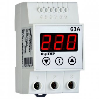 DIGITOP Releu protectie tensiune pe sina DIN 63A VP-63A 380162