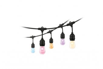 Ghirlanda luminoasa inteligenta LED RGB WiZ, Wi-Fi, 12 becuri, 120 lm, lumina colorata, IP65/IP44, 14.8m