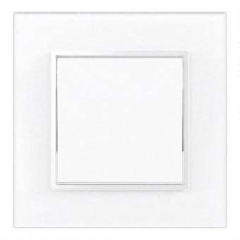 Intrerupator Cap Scara Alb cu Rama din Sticla