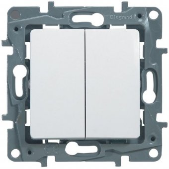 Intrerupator dublu cap scara, 10A Legrand Niloe 664502 - 1 modul