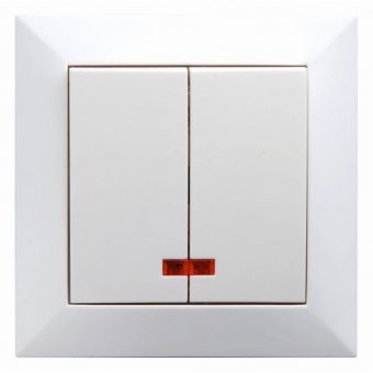 Intrerupator Dublu Led Spin Top, Alb