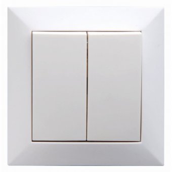 Intrerupator Dublu Spin Top, Alb