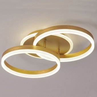 Lustra Led Auriu Dione 64w/3800lm 3000k/4000k/6500k cu Telecomanda 300+300mm