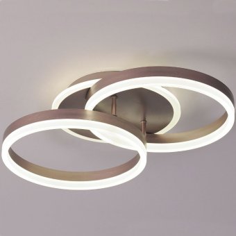 Lustra Led Cafeniu Dione 64w/3800lm 3000k/4000k/6500k cu Telecomanda 300+300mm