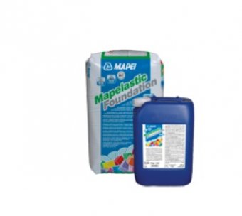 Mapei Mapelastic Foundation Mortar bicomponent pt hidroizolatii  fundatii beton, structuri , piscine - prespa 1 atm, comiune ap A sac 22kg si comp B bidon 1kg, 32kg/se0t