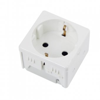 Mod Priza modulara cu impamantare,alba - 2 module