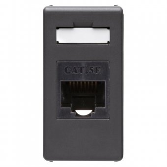 Priza modulara UTP, RJ45, cat 5E, Gewiss GW21271, negru - 1 modul