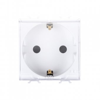 Priza shucko cu capac Alb 2module Gewiss Chorus - GW10242