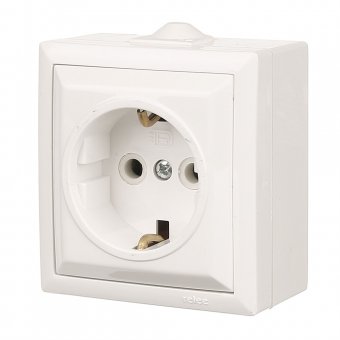 Priza Simpla Ceramica cu Cp, E 45471 - montaj aparent