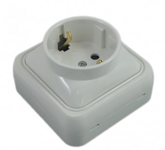 Priza Simpla Mini Alba - montaj aparent