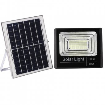 Proiector cu Panou Solar Monocristalin si telecomanda - 100W/6500k