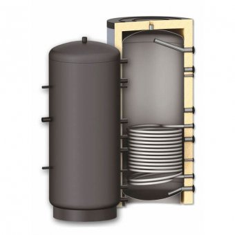 Rezervor de acumulare puffer pentru agent termic cu o serpentina Sunsystem PR 800L, cu izolatie, presiune lucru 3 bar