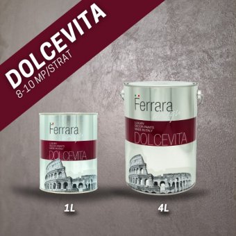 Vopsea decorativa Dolcevita, Ferrara Design, culoare argintie, pe baza de apa, pentru interior
