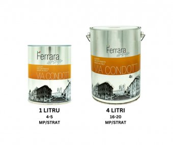 Vopsea decorativa Via Condotti, Ferrara Design, culoare aurie, pe baza de apa, pentru interior, 1 L