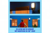 Aplica exterior smart cu camera video, 1080P, 30FPS, IP54, RGBW, Full HD, IR, Night vision, negru, Wiz Connected,