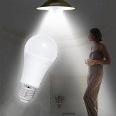 Bec LED cu senzor miscare microunde, model glob A60, 12W=100W, 6400k, lumina rece
