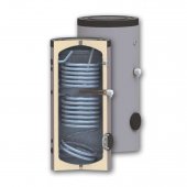 Boiler 200 litri cu 2 serpentine SUNSYSTEM SON 200, pentru centrala termica si solar, montaj pe sol, izolatie termica, manta de protectie .