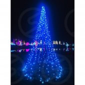 Instalatie Craciun, 5 m, 50 Led-uri ,Liniara, Albastru, 8 jocuri de lumini, Transformator cu telecomanda, Interconectabila, Prelungitor 3 m inclus, Fir Transparent