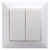 Intrerupator Dublu Spin Top, Alb