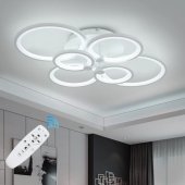 LUSTRA LED CERCURI 100W CU 6 BRATE 3 CULORI+IR 830mm x 140mm