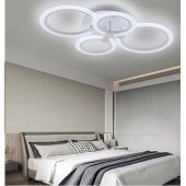 LUSTRA LED CERCURI NEAGRA 56W CU 4 BRATE 3 CULORI+IR 580mm x 90mm