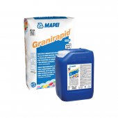 Mapei Granirapid Bianco Adeziv alb Bicomponent priza rapida placi ceramice si piatra, comp A sac 22.5kg si comp B bidon 5,5 kg 28kg/kit