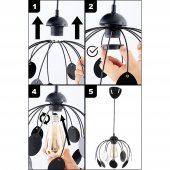 Pendul Peri Flowers Roz 1XE27 60W 70cm