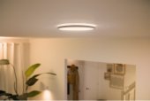 Plafoniera LED inteligenta WiZ SuperSlim, Wi-Fi, Bluetooth, 16W, 1500 lm, lumina alba reglabila, 29.2 cm, metal/plastic, Alb.