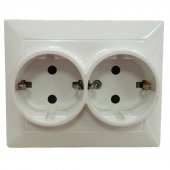 Priza Dubla 2P+E, Spin Top, Alba