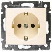 Priza Schuko 2P+T cu protectie, Legrand Niloe Ivoar 664639