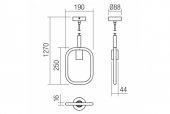 Suspensie Redo Aeris, negru mat, 1XE27, L.19 cm